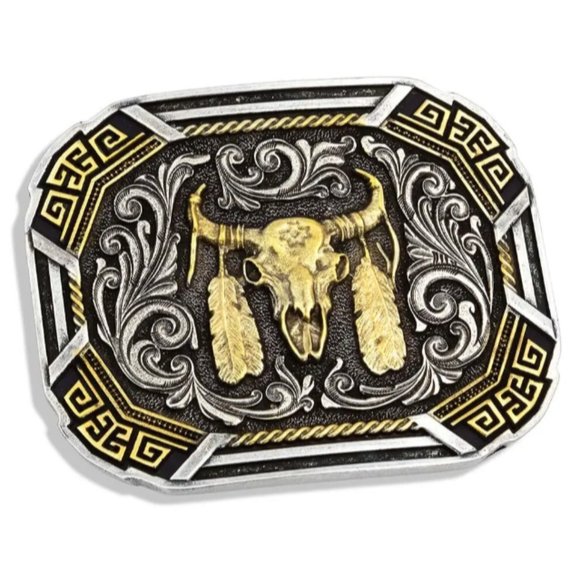 NEW Montana Southwestern Flair Buffalo Skull Attitude Buckle